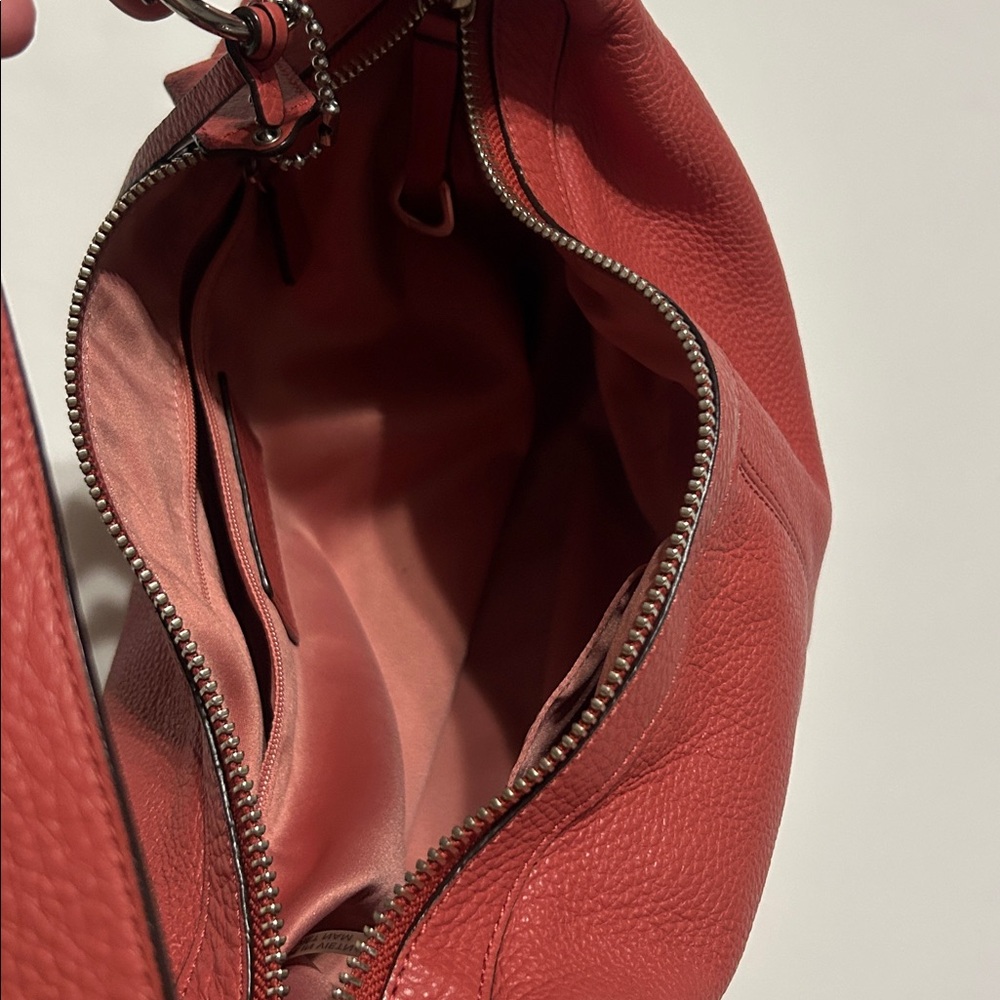 Coach Peach Leather Hobo Shoulder Bag - Picture 12 of 12